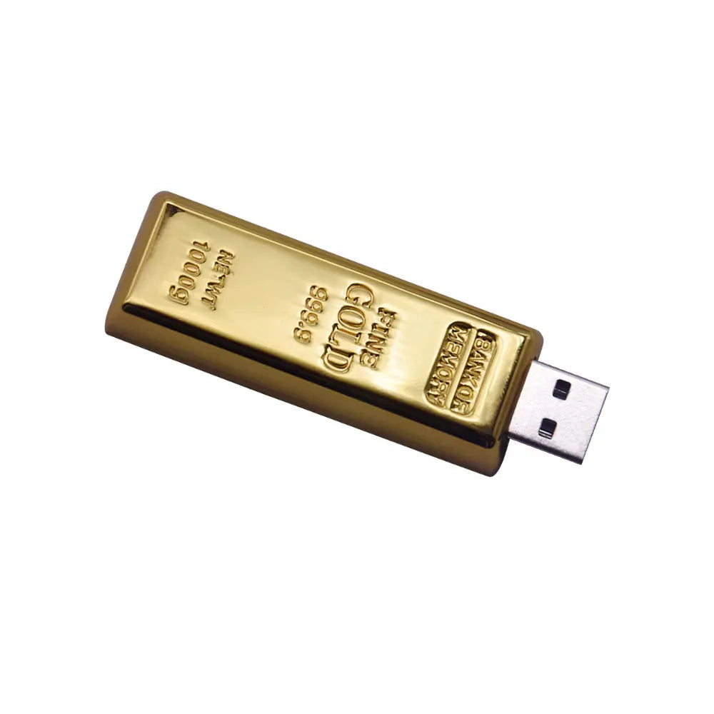 USB Flash Drive 128GB 64GB Latest Metal Bullion Gold Bar USB 2.0 Flash Drive 4GB cle USB Memory Stick 8GB 16GB 32GB usb u disk