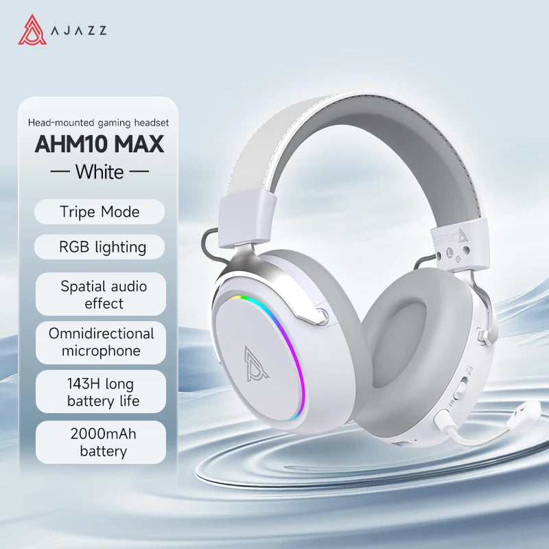 AJAZZ AHM10MAX Wireless Three-Mode Wired/Bluetooth/2.4G Over-Ear Noise-Canceling Headphones