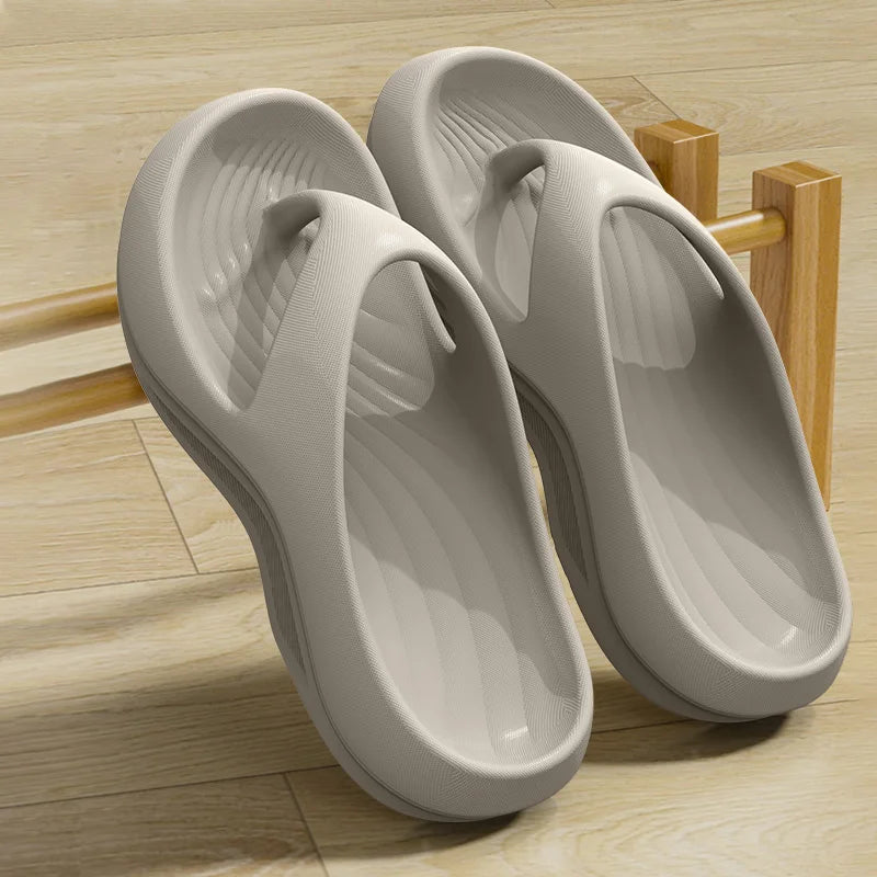 Women's EVA Thick-Heeled Sandals Anti-Slip Odor-Resistant Outdoor Wearable Flip Flops Comfortable Summer Slippers