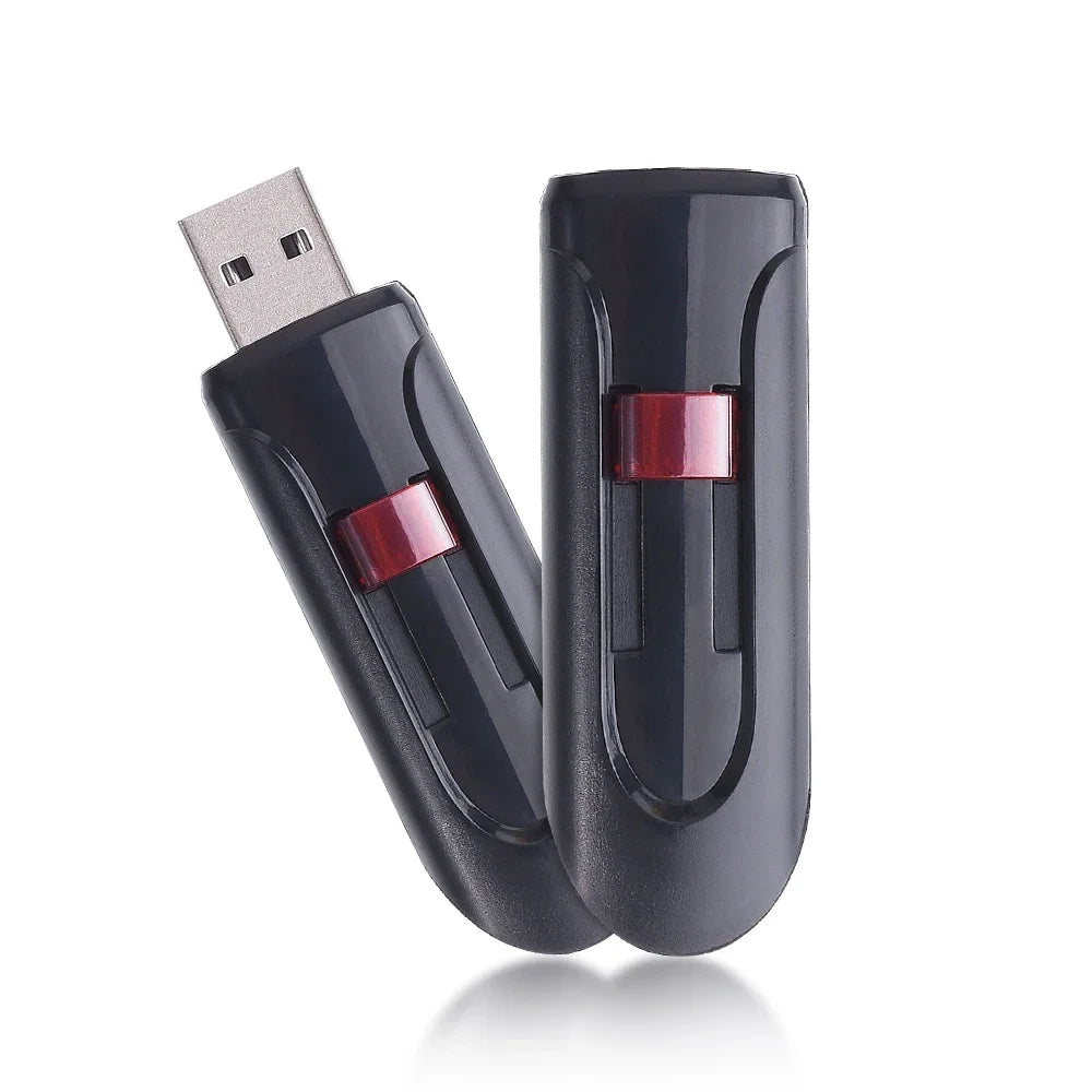 Push-pull USB 2.0 Flash Drives 128GB High Speed Pen Drive Black Memoria 64GB Real Capacity 32GB for Laptop U Disk Creative Gift