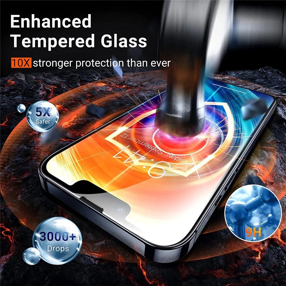 1-5Pcs  Screen Protector Tempered Glass For iPhone X XS XR 11 12 13 14 15 16 17 Pro Max Mini Plus Alr SE 3rd Gen