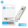 HP Flash Drive USB 3.2 X796W 32GB 64GB 128GB 256GB High-Speed Up To 120MB/s Push-Pull Metal Pendrive for Laptop PC Computer