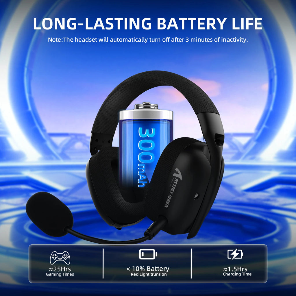 ATTACK SHARK L80PRO Wireless Headset BT/2.4G/Wired Ultra-Light 40mm Drivers Low Latency Gaming Headphone for PC PS5 Switch Xbox