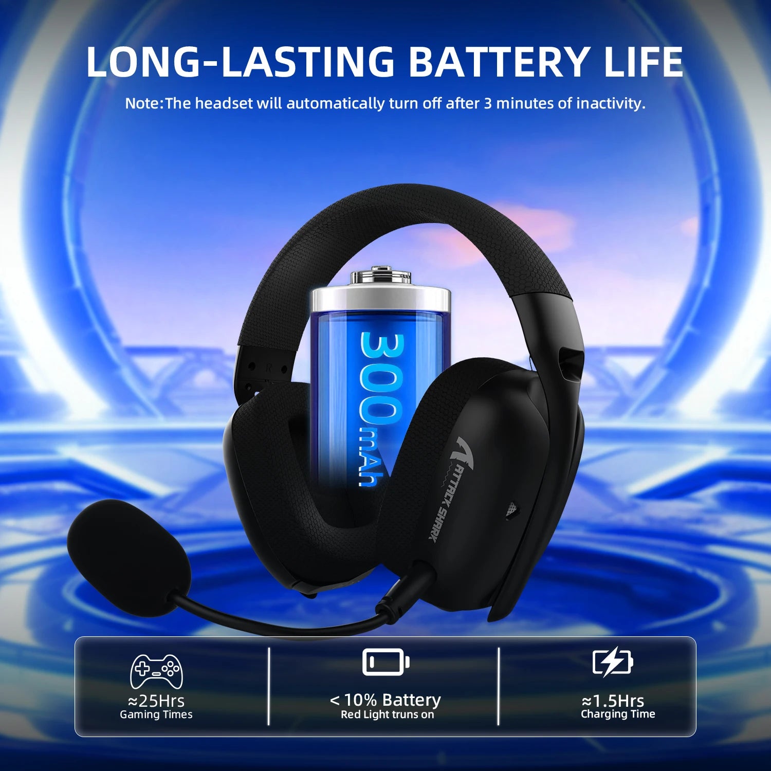 ATTACK SHARK L80PRO Wireless Headset BT/2.4G/Wired Ultra-Light 40mm Drivers Low Latency Gaming Headphone for PC PS5 Switch Xbox