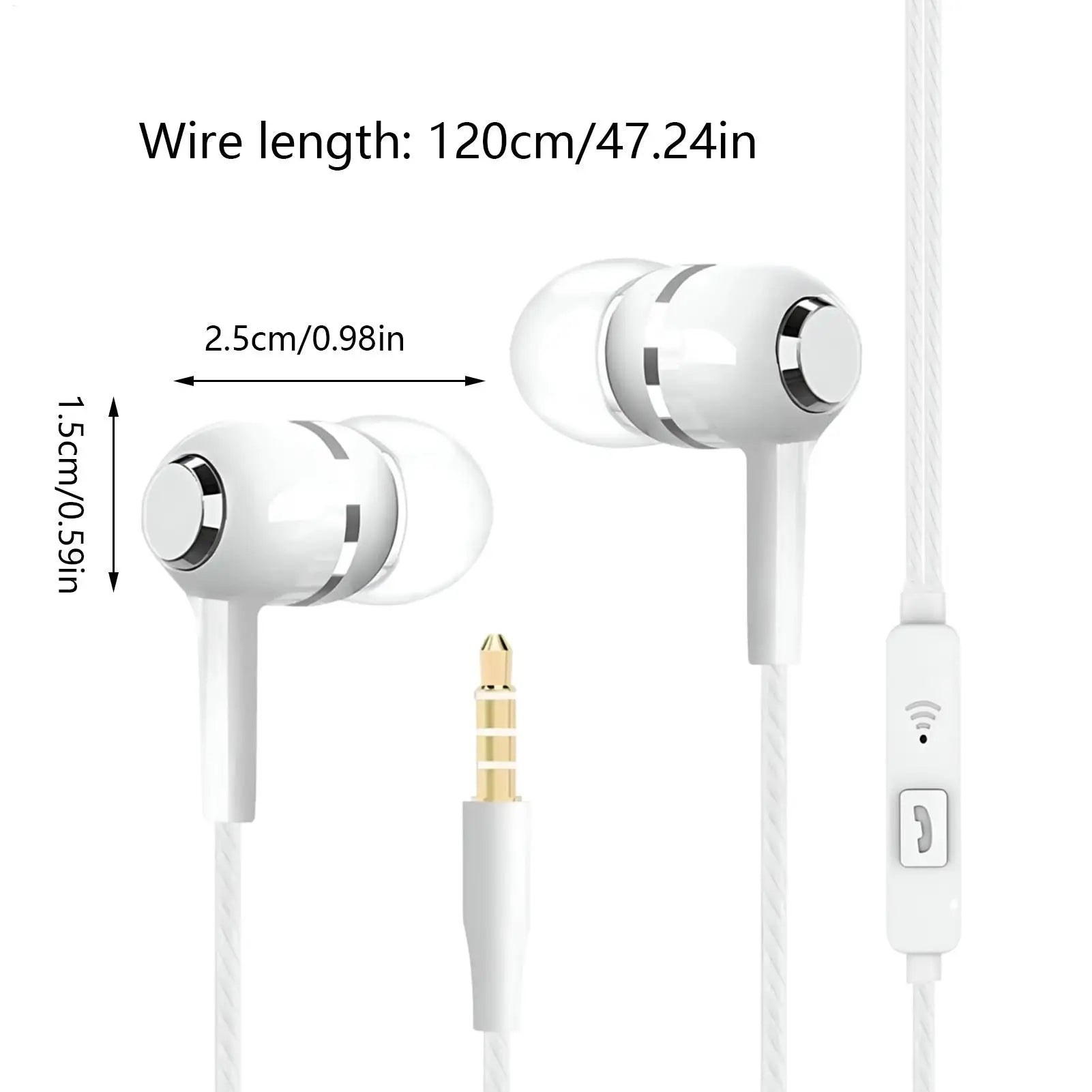 1pcs Universal 3.5mm Wired Headphones Sports Earbuds With Bass Phone Earphones Stereo Headset With Mic Volume Control