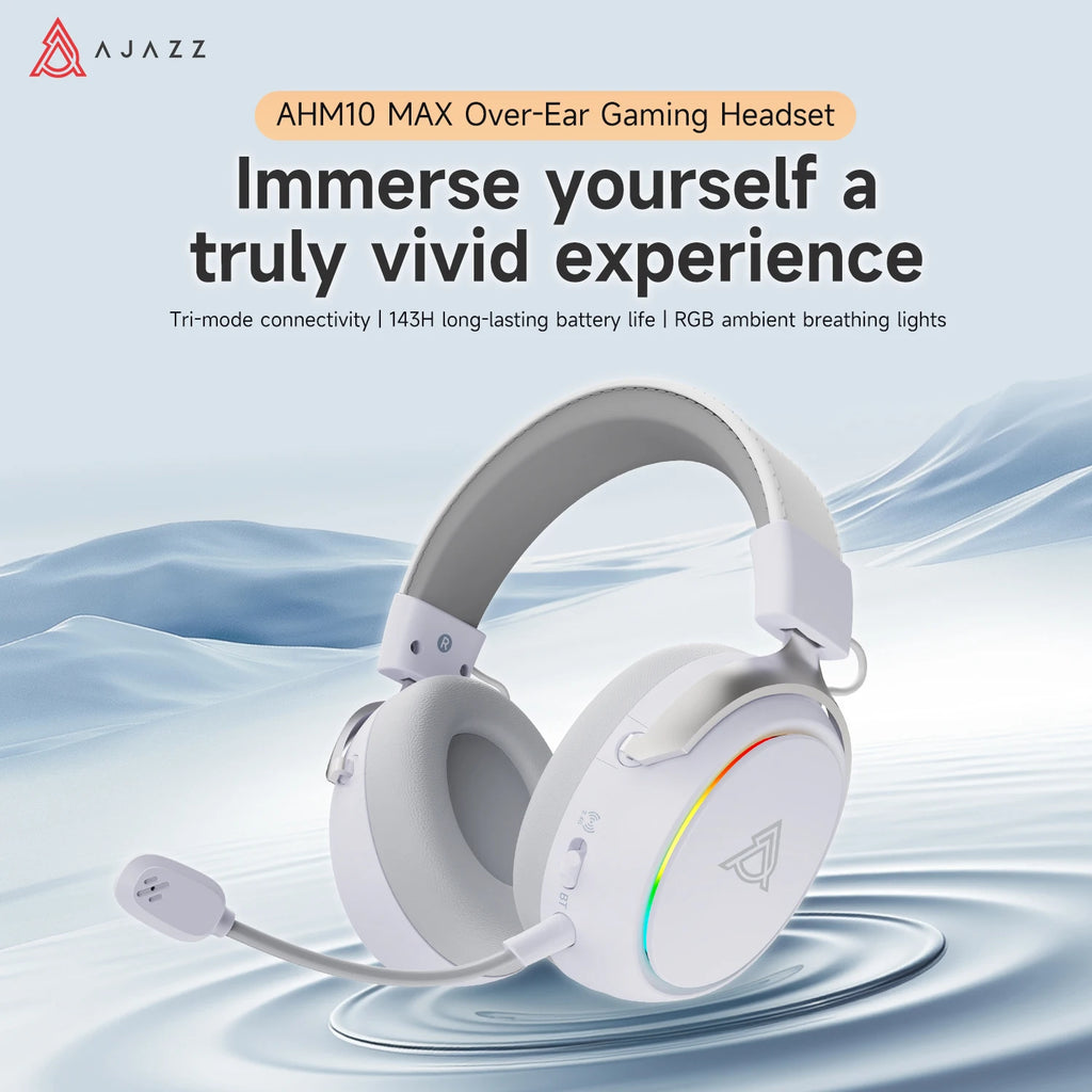 AJAZZ AHM10MAX Wireless Three-Mode Wired/Bluetooth/2.4G Over-Ear Noise-Canceling Headphones