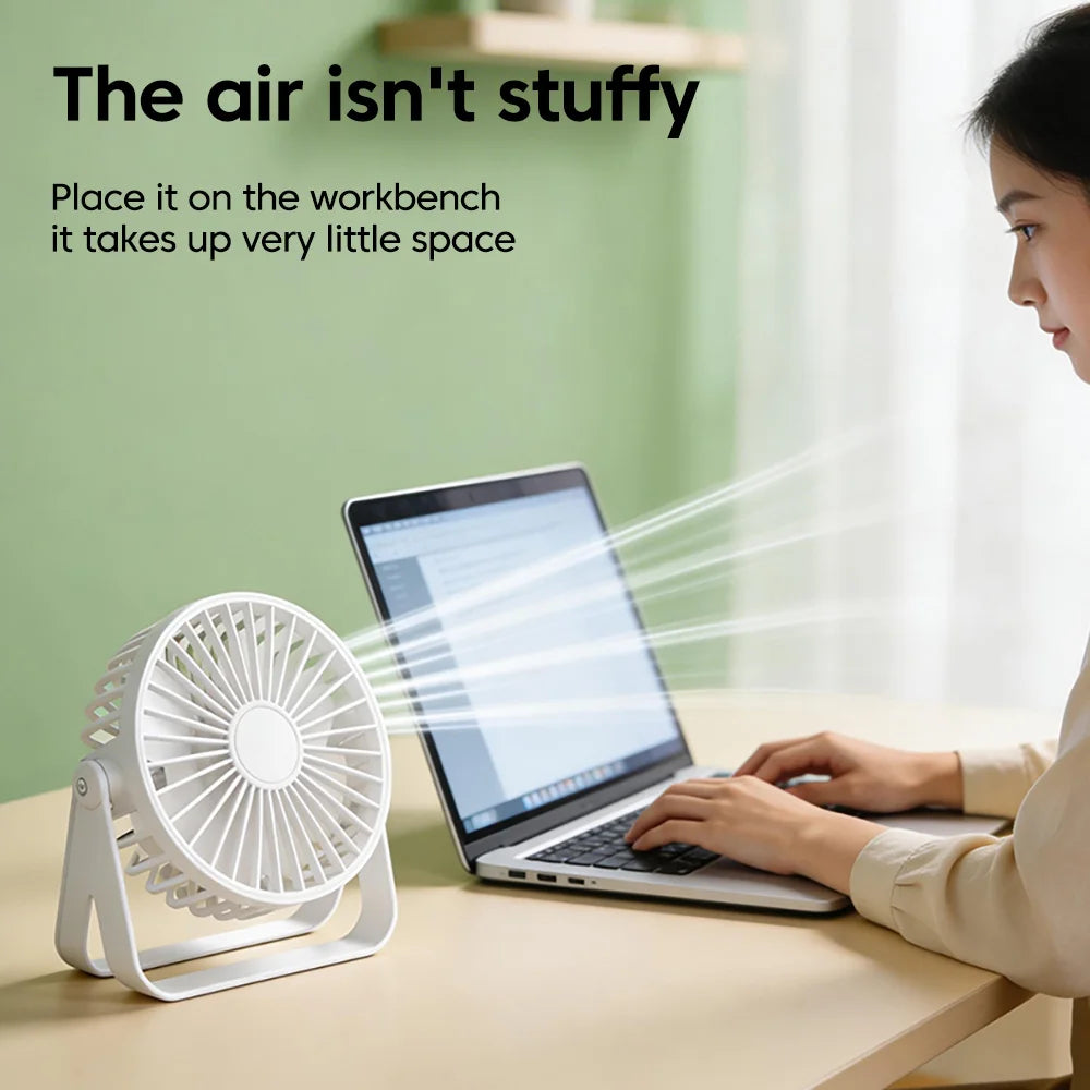 Portable Mini USB Desktop Fan – 360° Adjustable