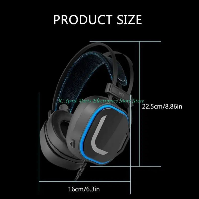 SZ V10 Computer Gaming Headsets Headphones with Touchable Volumes Control, Skin Friendly Leather, and Breathable Earmuffs