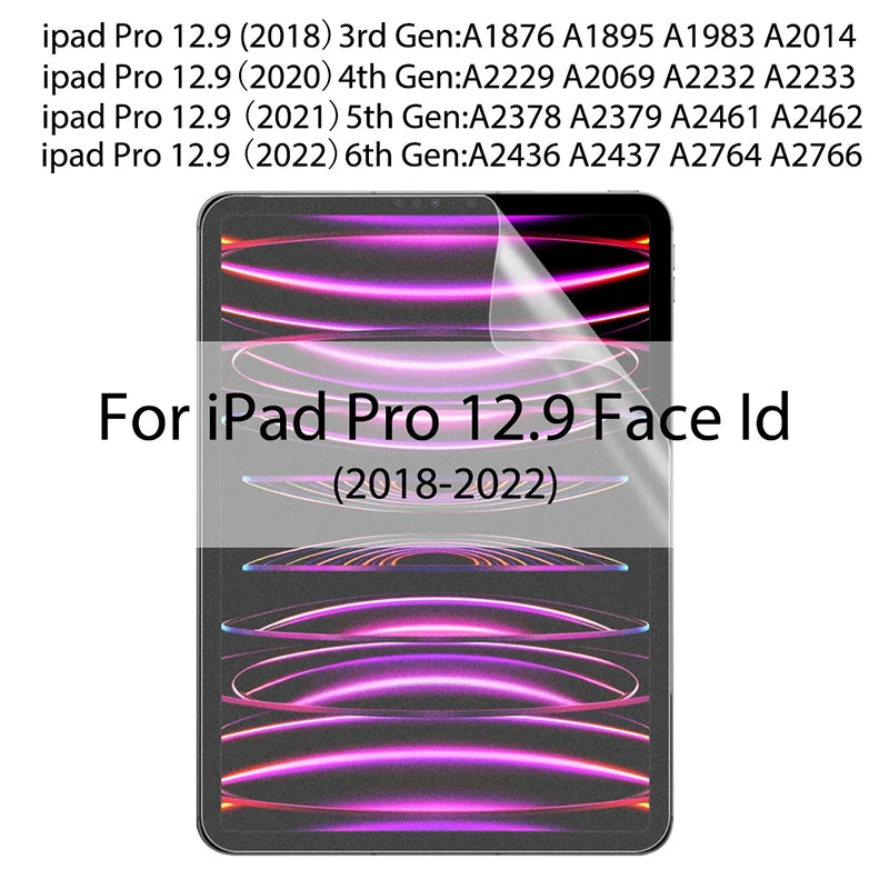 3pcs Screen Protector For iPad 10th 10.9 Pro 11 12.9 Air 5 4 3 Mini 6 Soft Hydrogel Film For iPad 10.2 7 8th 9th Protective Film