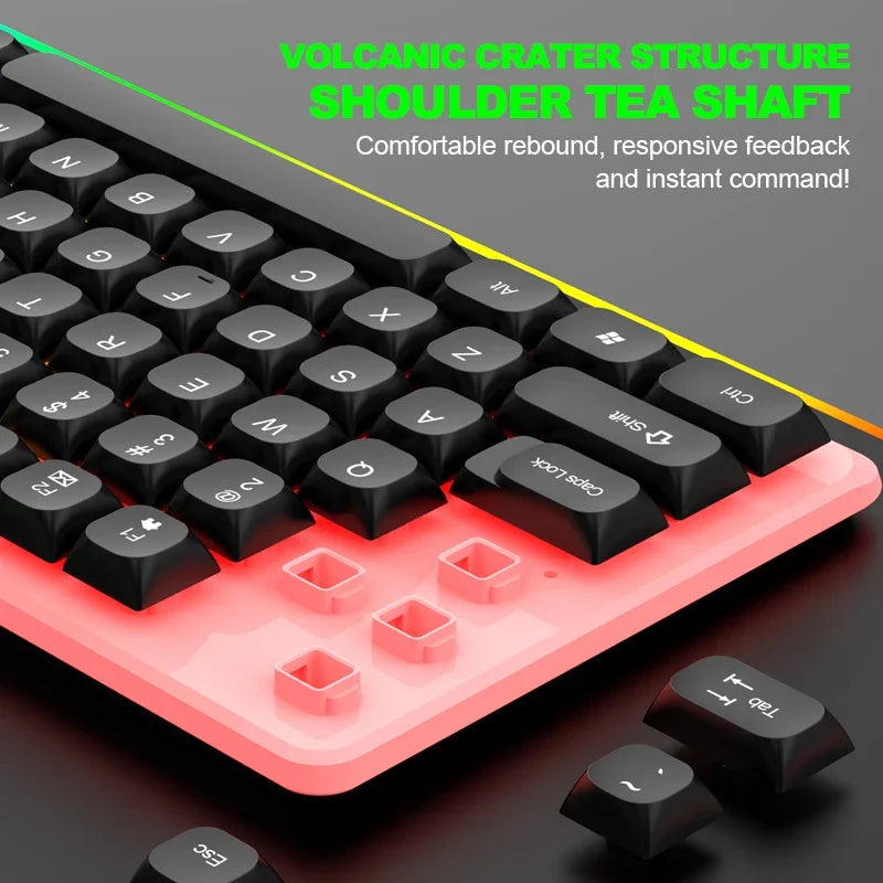 NG GTX350 Gaming Keyboard Mouse Combos Computer Laptop Backlight Gamer Kit LED Wired Usb Keyboard GTX350 Set-Black
