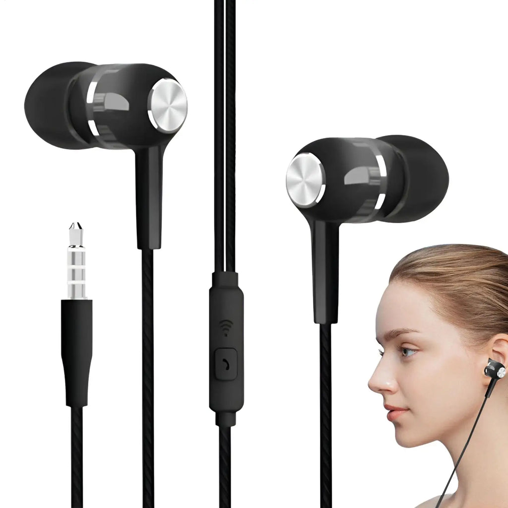 1pcs Universal 3.5mm Wired Headphones Sports Earbuds With Bass Phone Earphones Stereo Headset With Mic Volume Control