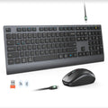 Dual-mode 2.4G Wireless Keyboard Mouse Combo Mute Rechargeable Keyboard Mouse Set With Multi-Function Keys for Windows PC Gamer