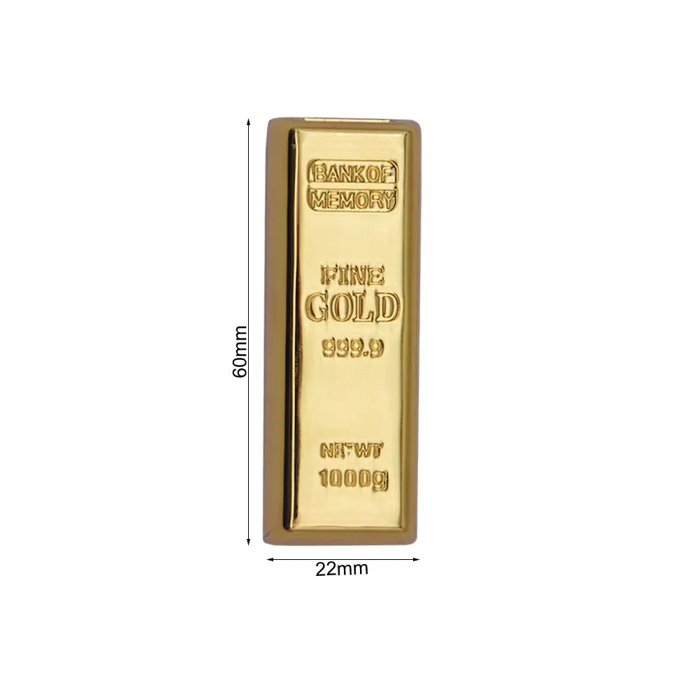 USB Flash Drive 128GB 64GB Latest Metal Bullion Gold Bar USB 2.0 Flash Drive 4GB cle USB Memory Stick 8GB 16GB 32GB usb u disk