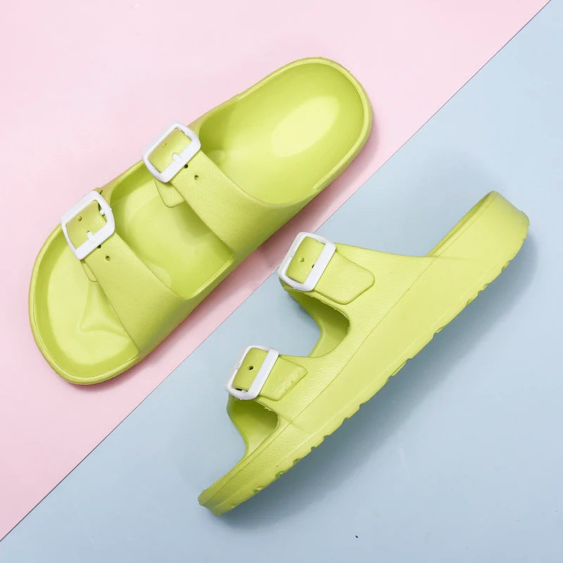 Lightweight adjustable EVA sandals with dual straps for couples. Ideal for outdoor & indoor use.
