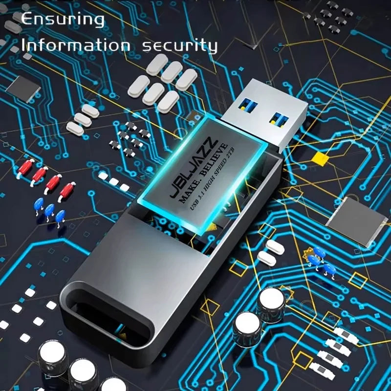 High-Speed USB 3.1 Flash Drive 512GB 256GB 128GB 64GB Metal Memory Stick for Mobile Phone And Computer
