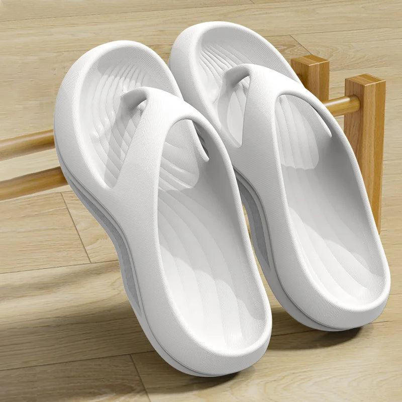 Women's EVA Thick-Heeled Sandals Anti-Slip Odor-Resistant Outdoor Wearable Flip Flops Comfortable Summer Slippers