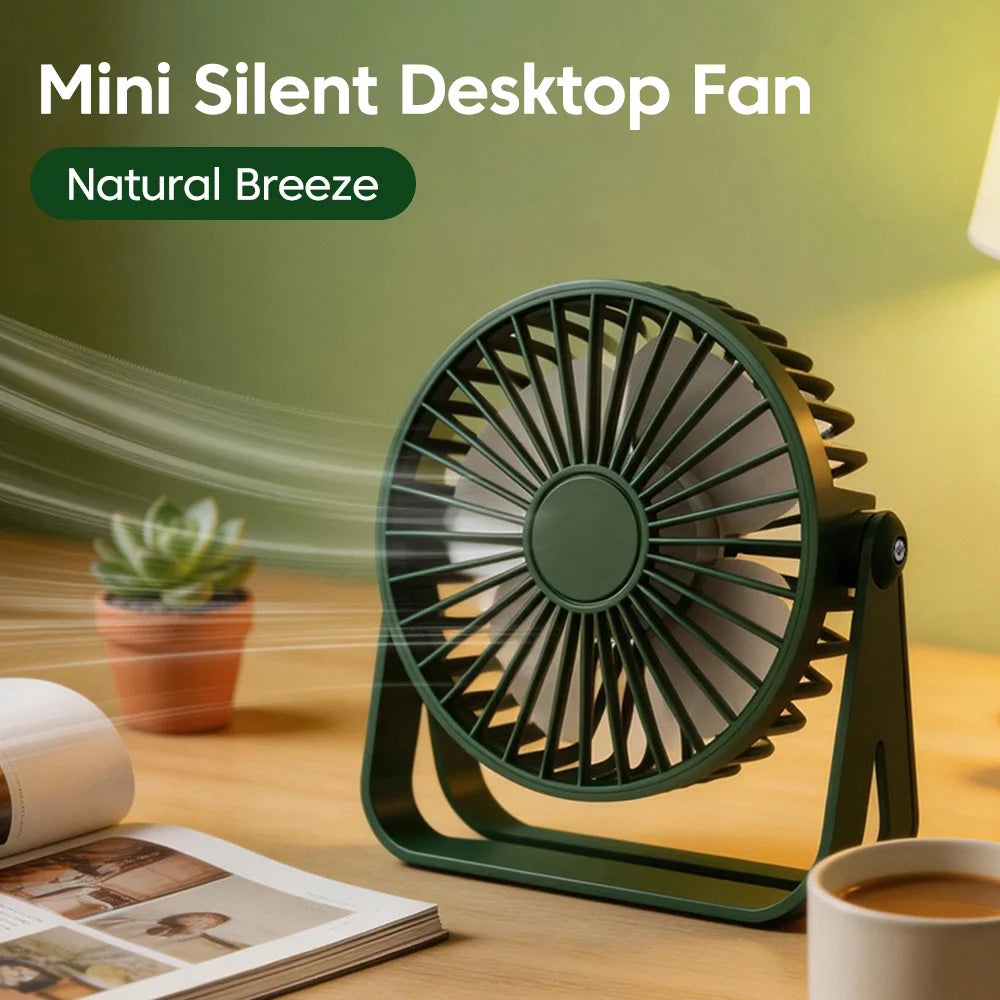Portable Mini USB Desktop Fan – 360° Adjustable