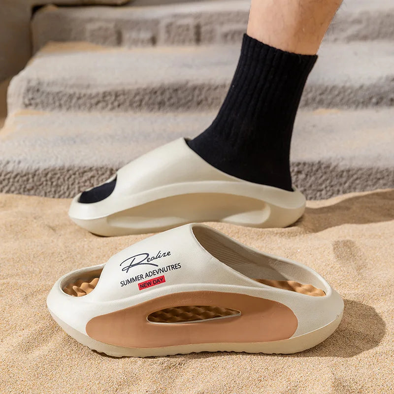 Men Leisure Slippers Women Summer House Shoes Soft EVA Anti-slip Couples Indoor Beach Slides Female Male Outdoor Street Sandals