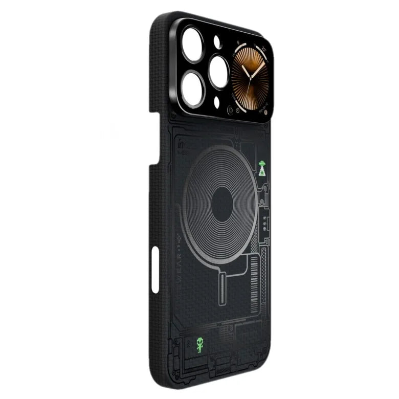 Top Kevlar Fiber Phone Case With Smart Window Touch Screen Music Control Touchscreen Smartphone Cases For IPHONE 16 Pro Max