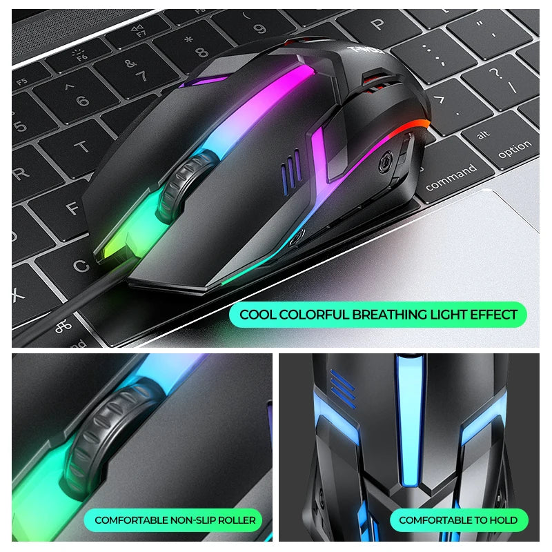 NEW USB Keyboard And Mouse Gaming Headset Combos 4 In 1 English Gaming Wired Keyboard Mouse Set With Mouse Pad and Headphones