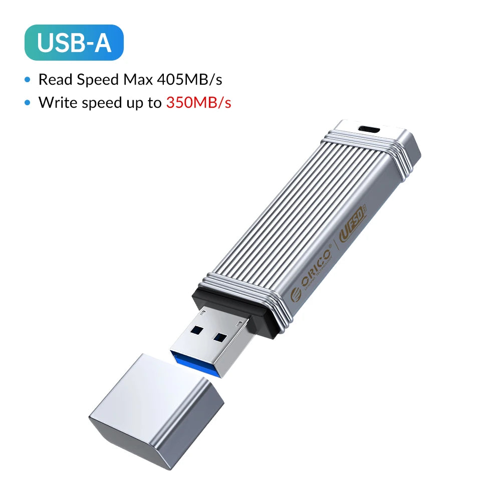 ORICO UFSD Metal Flash USB 3.0 Flash Drive 405MB/S 512GB 256GB 128GB 64GB USB Stick Type C Pendrives Memory Stick U Disk