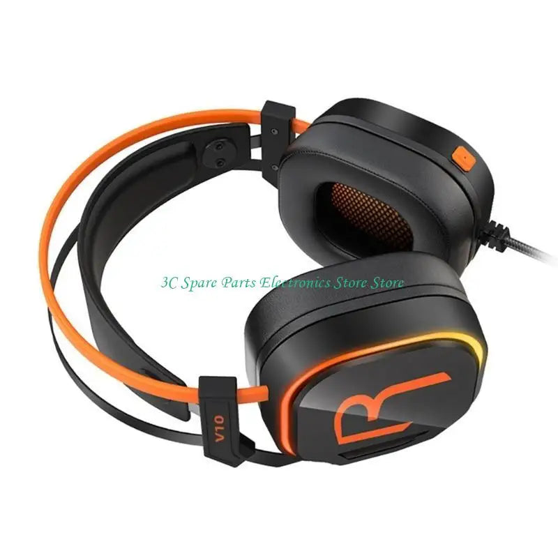 SZ V10 Computer Gaming Headsets Headphones with Touchable Volumes Control, Skin Friendly Leather, and Breathable Earmuffs