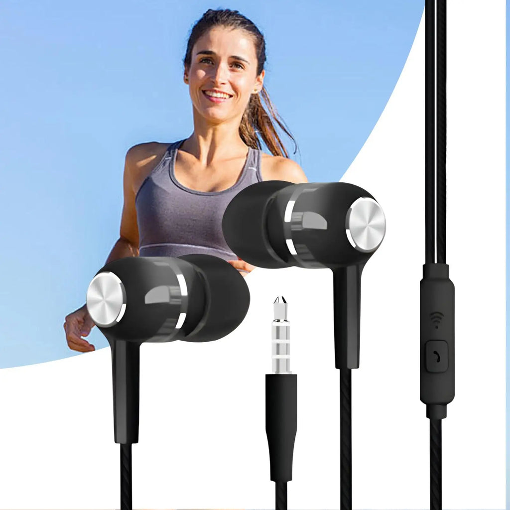 1pcs Universal 3.5mm Wired Headphones Sports Earbuds With Bass Phone Earphones Stereo Headset With Mic Volume Control