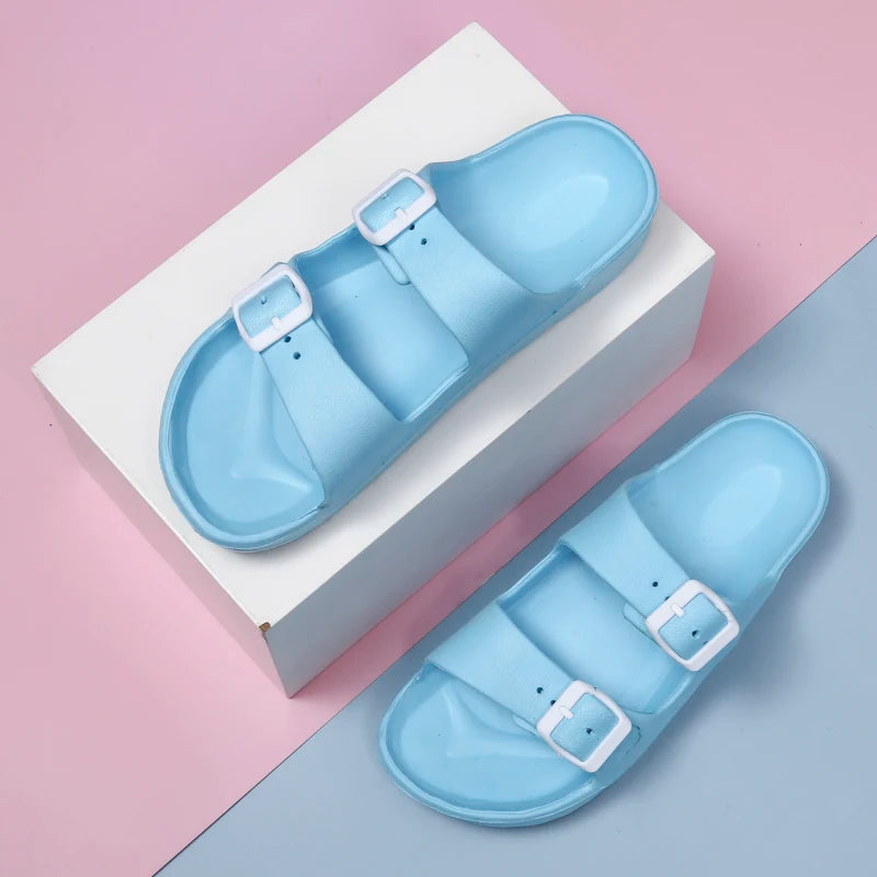 Lightweight adjustable EVA sandals with dual straps for couples. Ideal for outdoor & indoor use.