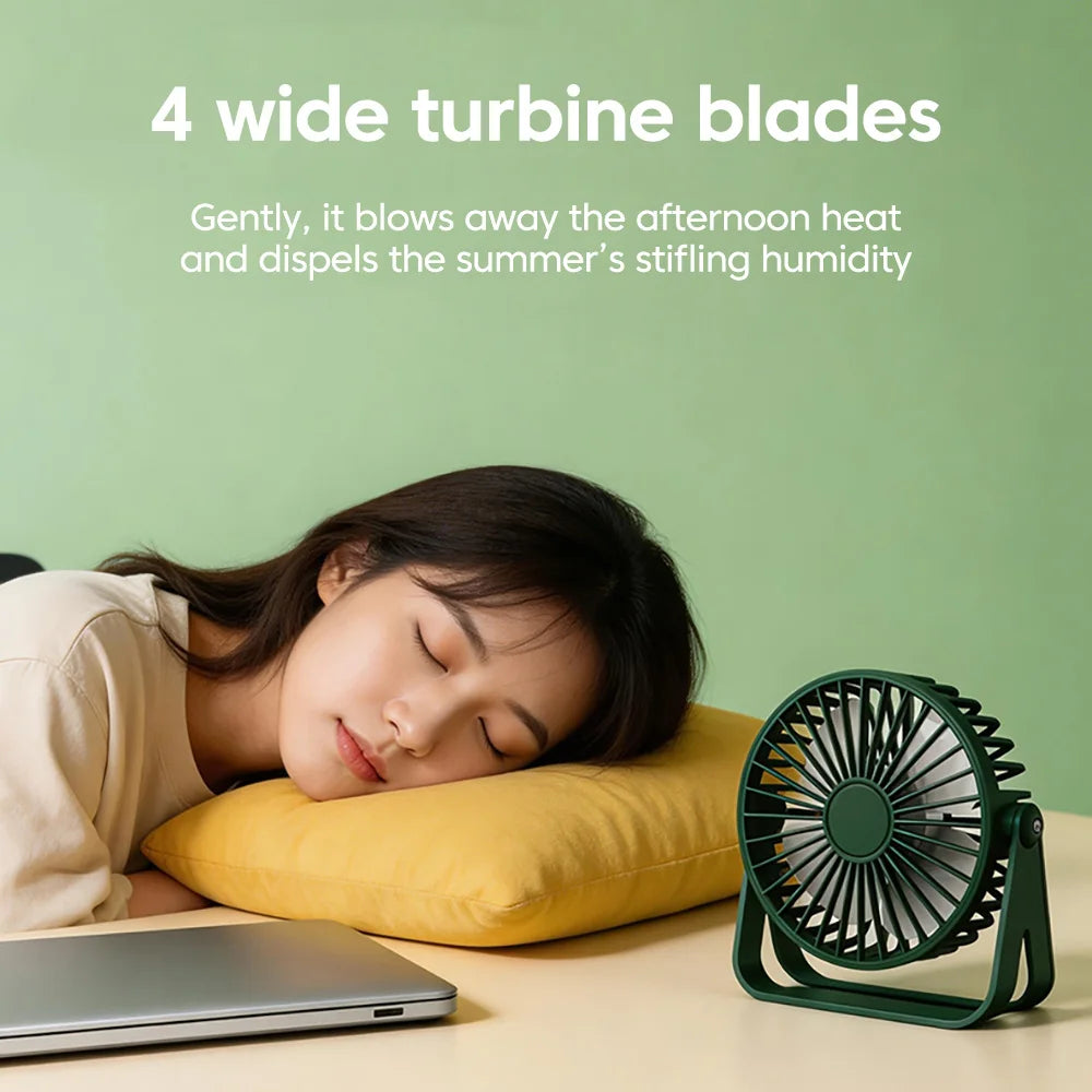 Portable Mini USB Desktop Fan – 360° Adjustable