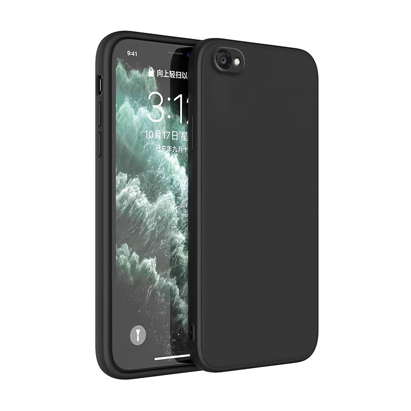 Square Liquid Silicone Soft Case For iphone 6 6s 7 8 Plus SE 2020 2022 Siquare Luxury Classic Phone Cover Funda