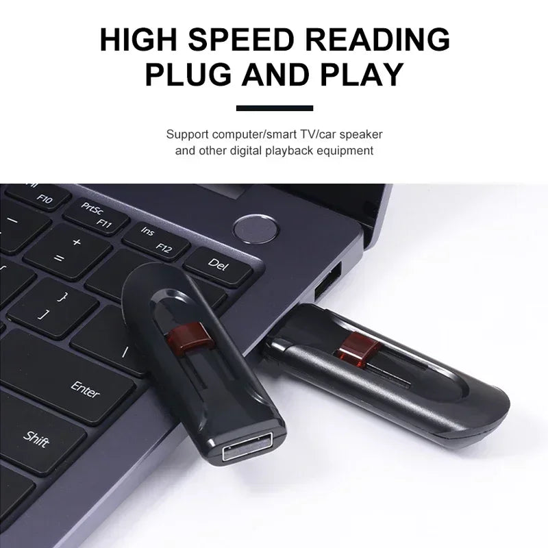 Push-pull USB 2.0 Flash Drives 128GB High Speed Pen Drive Black Memoria 64GB Real Capacity 32GB for Laptop U Disk Creative Gift