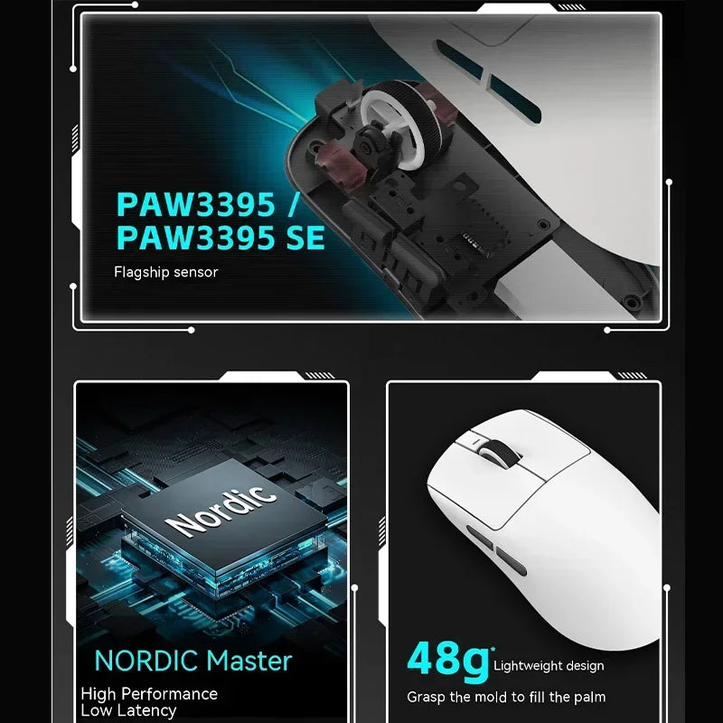VXE Dragonfly R1 Pro  Sensor Wireless Mouse Nordic Paw3395 52840 2khz Smart Speed X Low Delay Office Gamer Pc Gaming Mouse