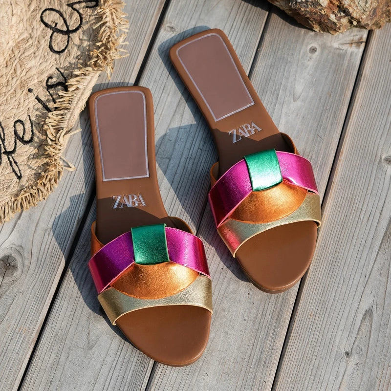 Luxury Designer Women's Sandals 2025 New Fashion Woven Comfortable Women's Sandals Casual Wine Red Summer Flat Women's Slippers