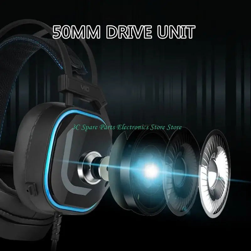 SZ V10 Computer Gaming Headsets Headphones with Touchable Volumes Control, Skin Friendly Leather, and Breathable Earmuffs