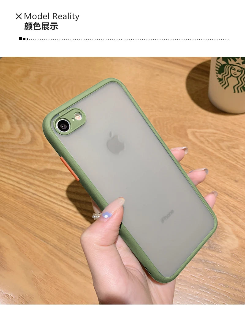 The New Anti-drop 2 in 1 Case For iphone SE 2020 Phone Case for iphone 7 8 SE2 2020 2022 Frosted Fine Pore Skin Protection Cases