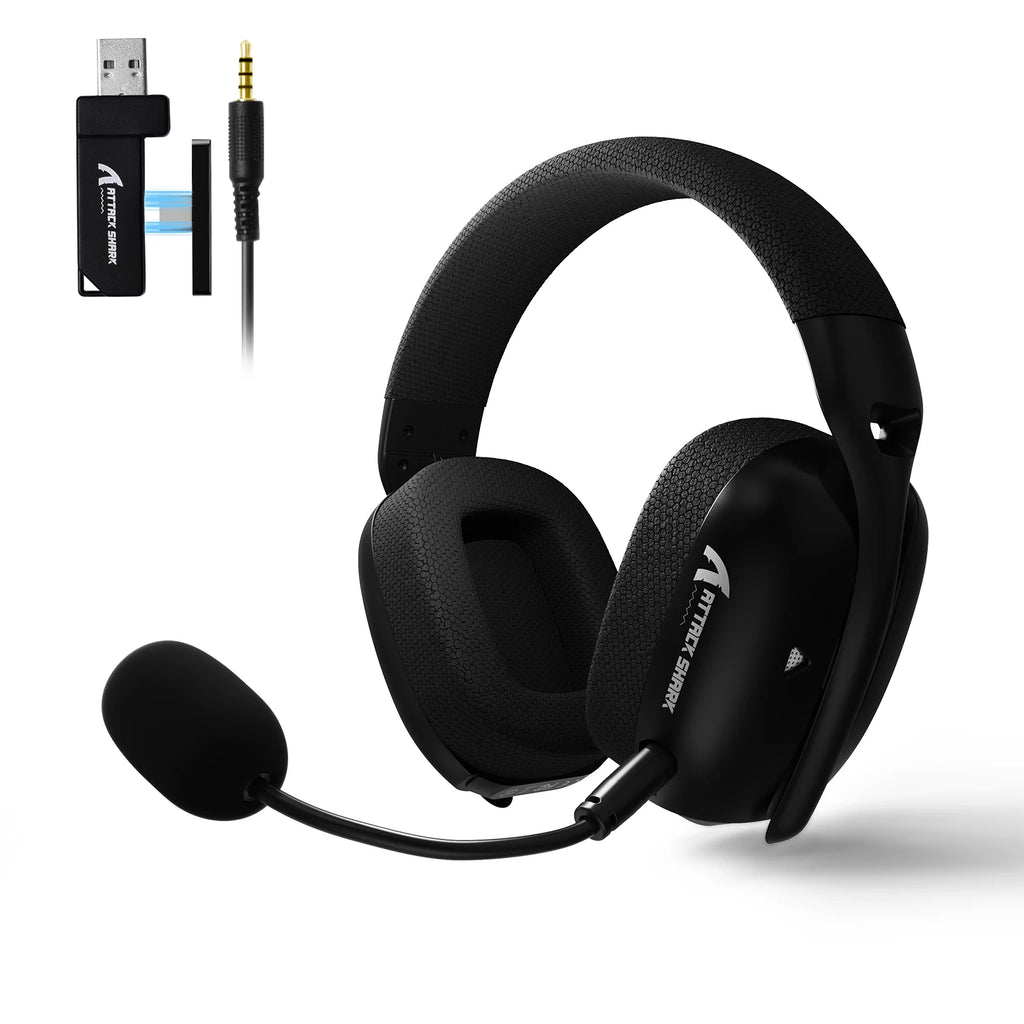 ATTACK SHARK L80PRO Wireless Headset BT/2.4G/Wired Ultra-Light 40mm Drivers Low Latency Gaming Headphone for PC PS5 Switch Xbox