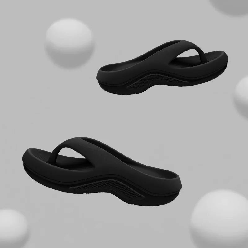 Women's EVA Thick-Heeled Sandals Anti-Slip Odor-Resistant Outdoor Wearable Flip Flops Comfortable Summer Slippers