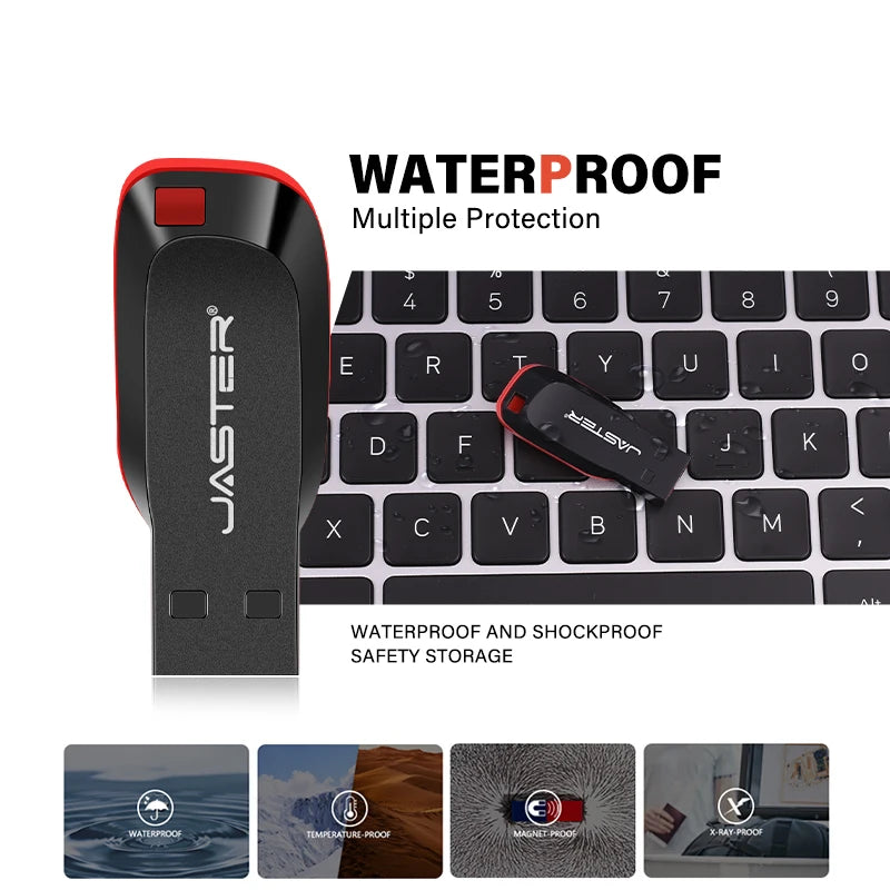 Plastic Pendrive Flash Drive 2.0 Red U Disk 128mb 4GB 16GB 32GB USB Pen Drives Key Ring Car/TV/Computer