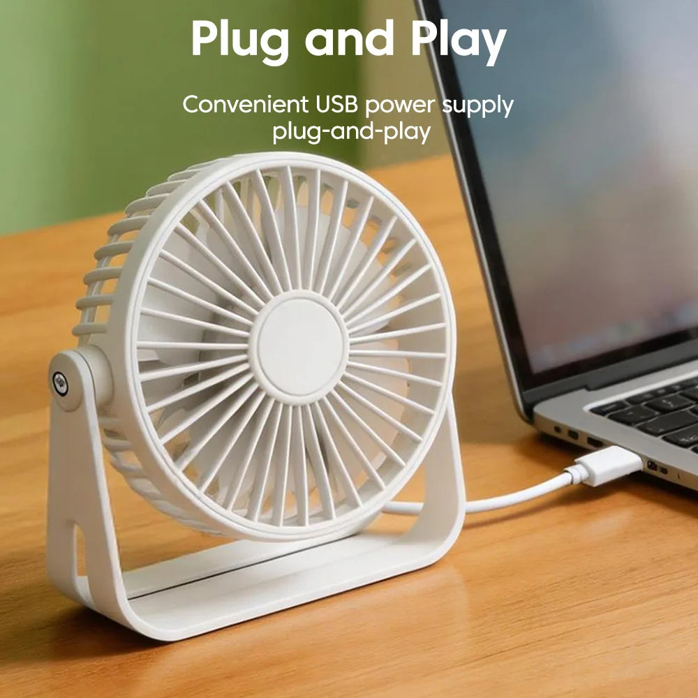 Portable Mini USB Desktop Fan – 360° Adjustable