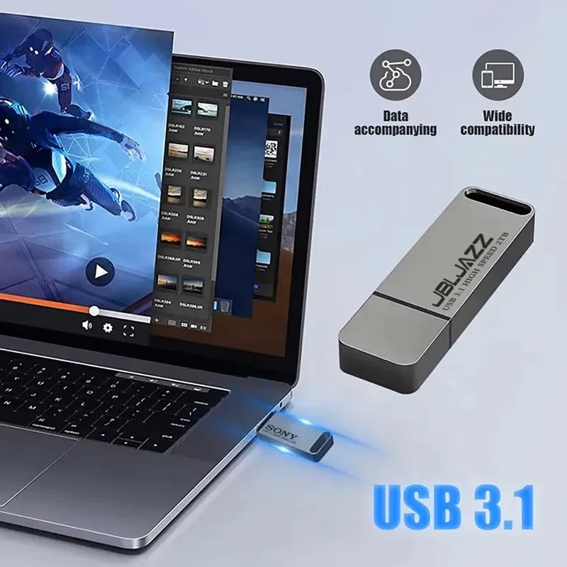 High-Speed USB 3.1 Flash Drive 512GB 256GB 128GB 64GB Metal Memory Stick for Mobile Phone And Computer