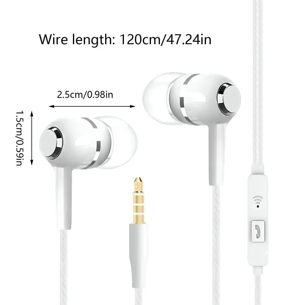 1pcs Universal 3.5mm Wired Headphones Sports Earbuds With Bass Phone Earphones Stereo Headset With Mic Volume Control