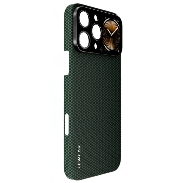 Top Kevlar Fiber Phone Case With Smart Window Touch Screen Music Control Touchscreen Smartphone Cases For IPHONE 16 Pro Max
