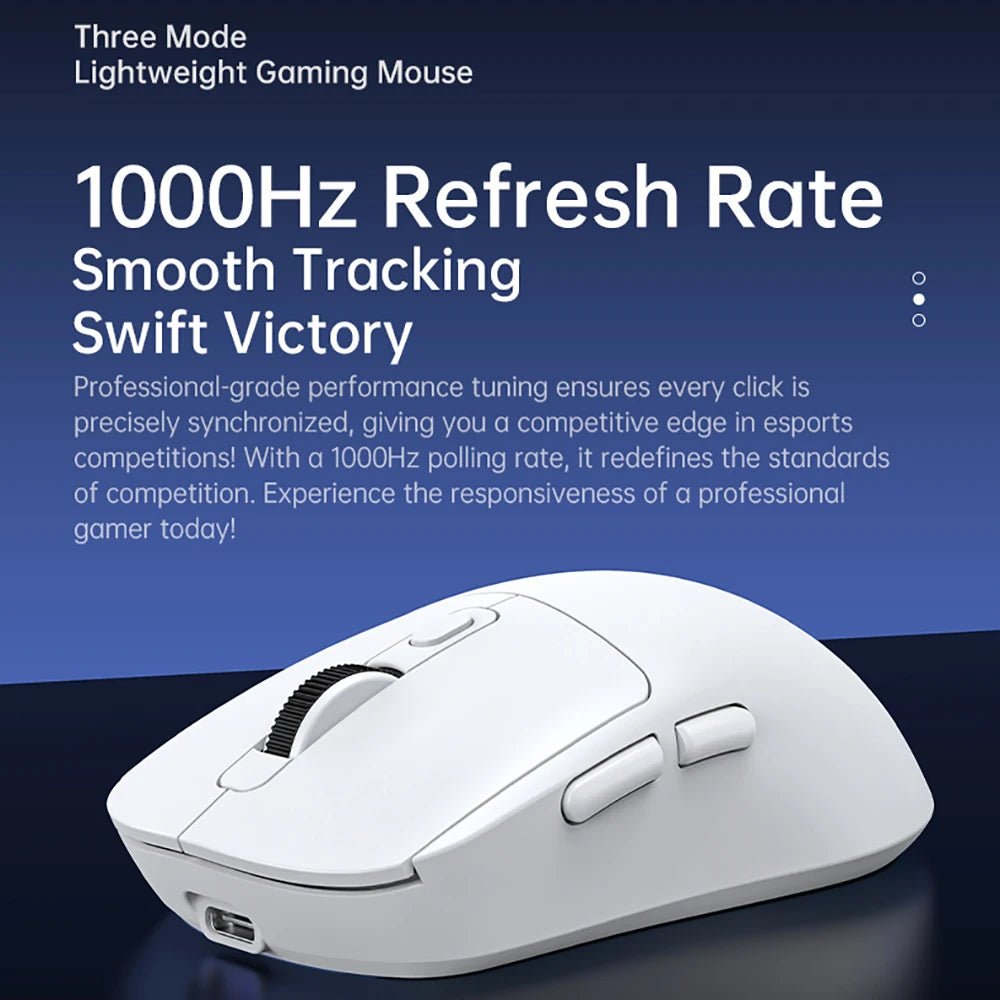 KEBIDUMEI Tri-Mode Mouse 8000DPI Gaming Mouse Bluetooth Mouse Wired/BT/2.4G Wireless Mouse Rechargeable Silent Mice for Laptop