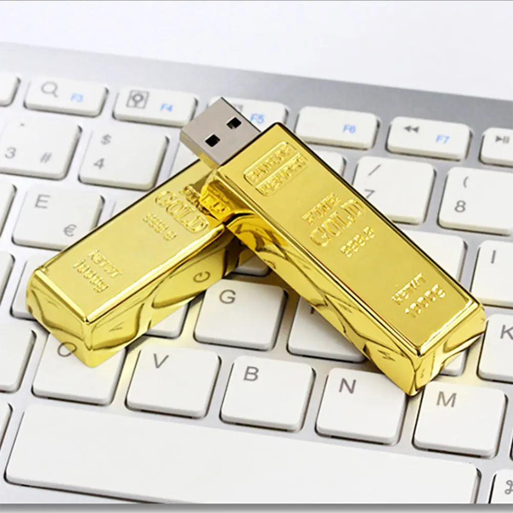 USB Flash Drive 128GB 64GB Latest Metal Bullion Gold Bar USB 2.0 Flash Drive 4GB cle USB Memory Stick 8GB 16GB 32GB usb u disk